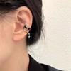 Punk Black Zircon Star Ear Clip for Women Simple Metal Four Pointed Star Non Piercing Earrings Charm Jewelry Accessories