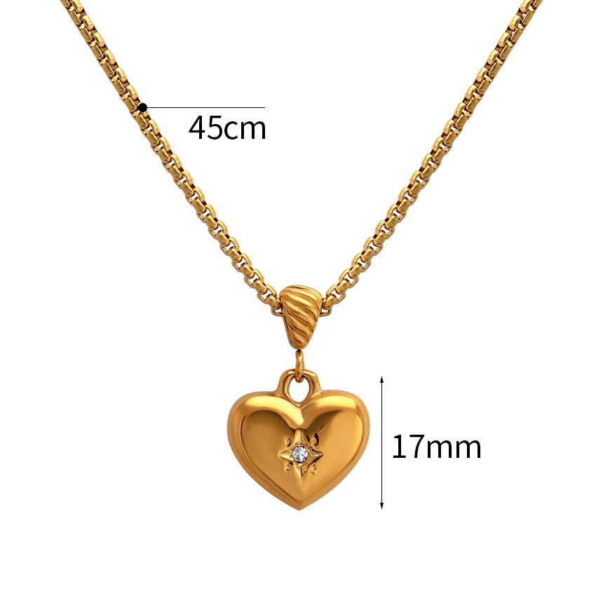 Multi-Love Diamond Pendant Gold Stainless Steel Necklace
