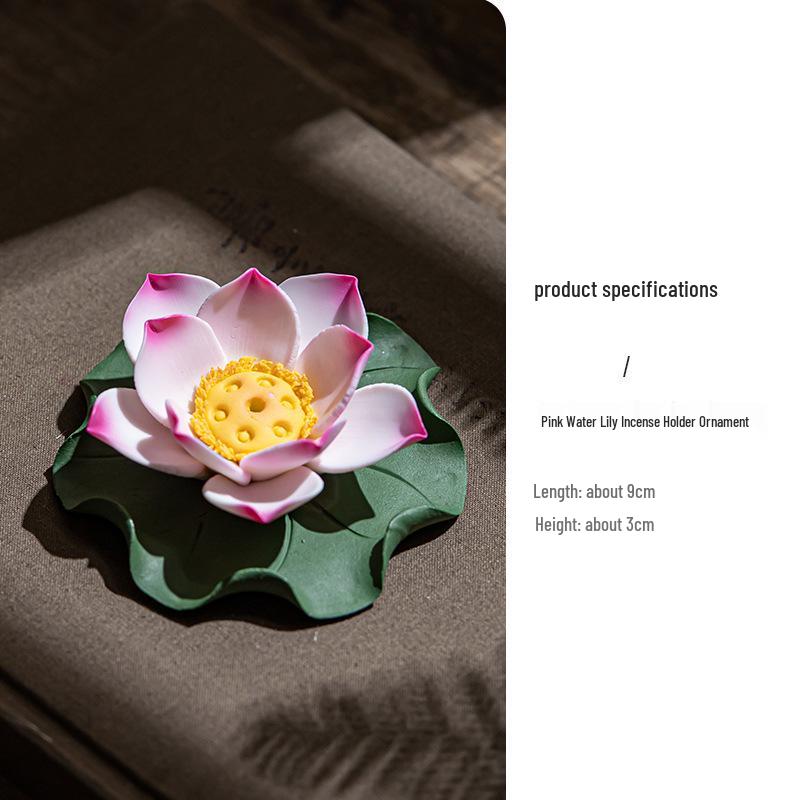 Handmade Ceramic Lotus Incense Holder for Indoor Use