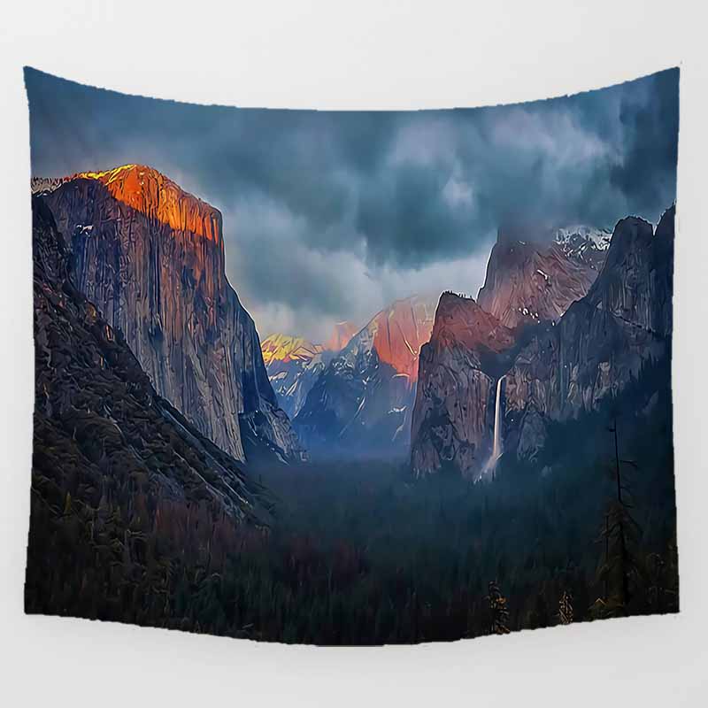 Home Decor Aesthetic Landscape Art Print Polyester Tapestry Wall Hanging Bedroom Living Room Background Fabric tapiz
