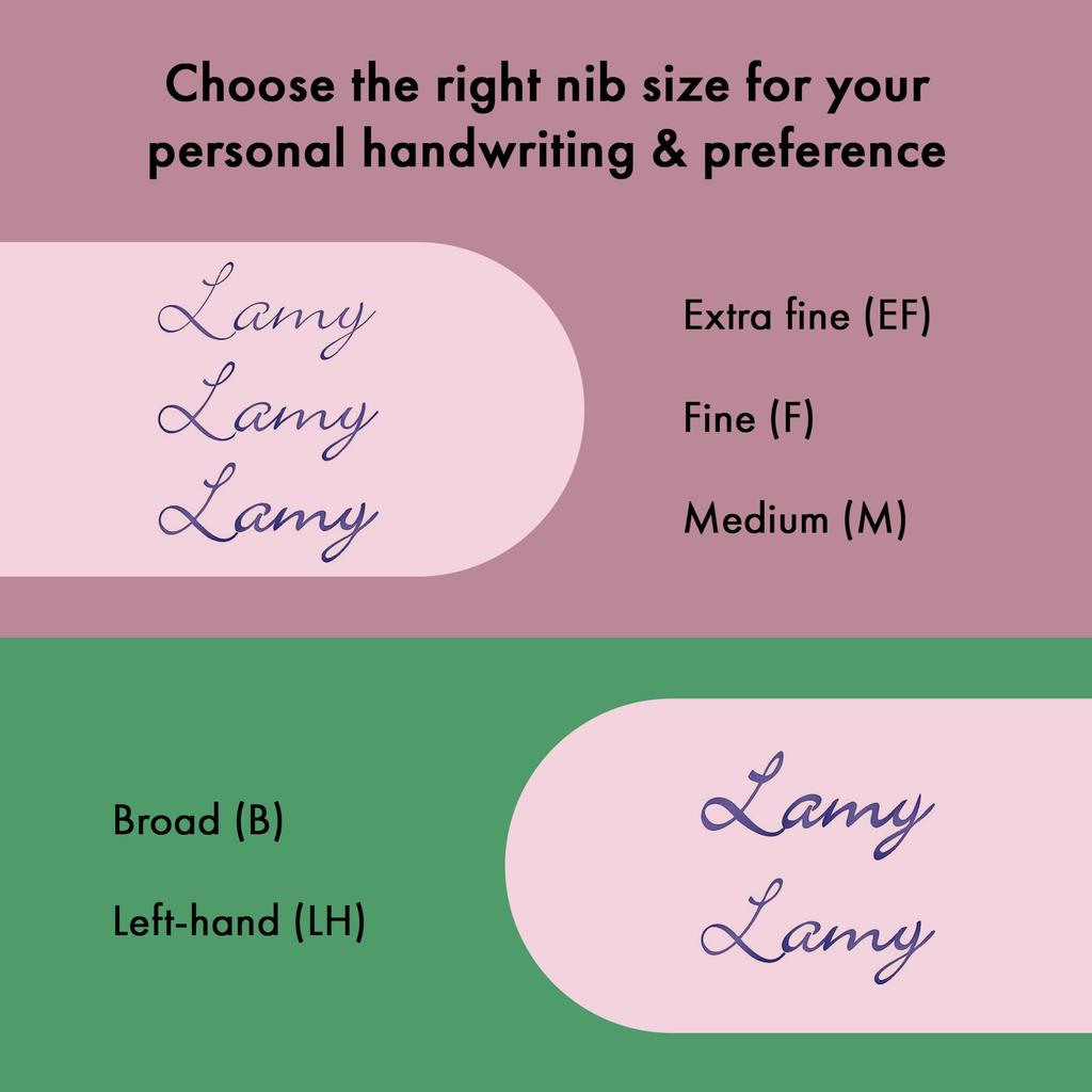 LAMY Autumn Pink Ergonomic Grip and Polished Steel Medium Lightweight Aluminum Body Includes LAMY T10 Blue Cartridge AL-STAR - Nib, - - - Right-Handed