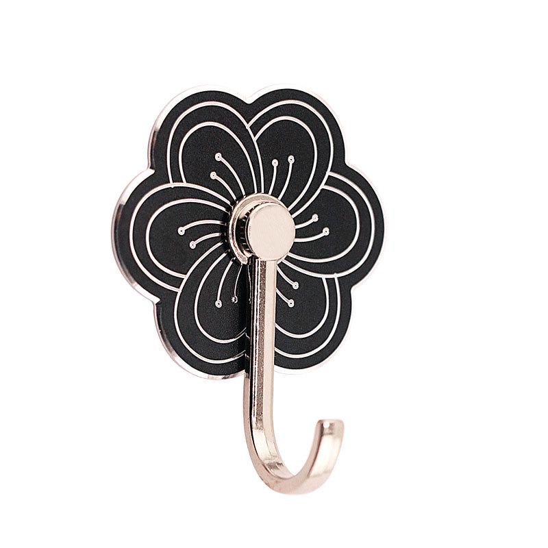 Plum Blossom Aluminum Adhesive Hook for Bathroom and Kitchen - Towel and Door Hook Nail-Free Adhesive чёрный