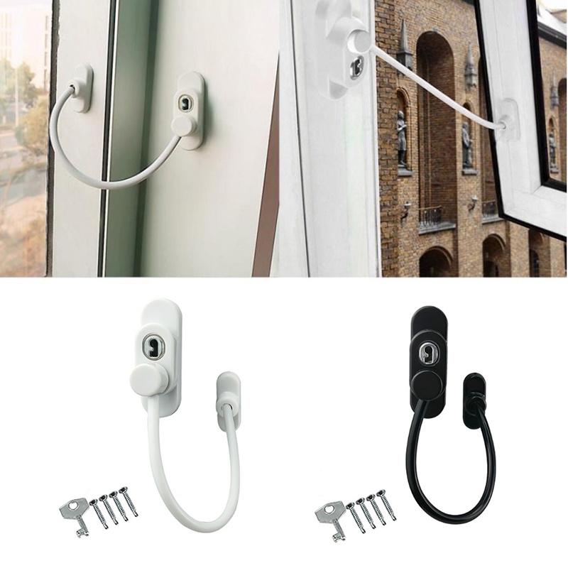 Door Restrictor Window Security Cable Key Lock Child Baby Thickened Safety
