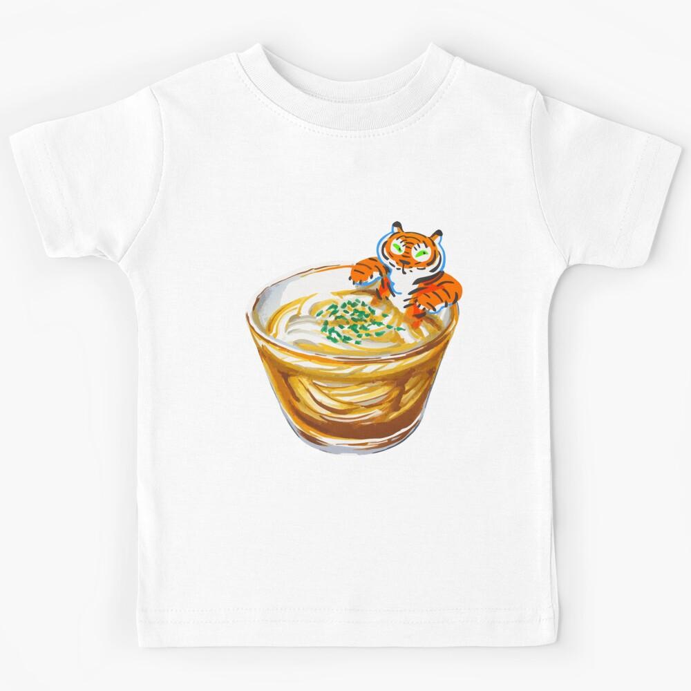 Cute Tiger Cub Relaxing in Tokoroten Jelly Bowl  Kids T-Shirt 170