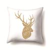 Nordic Ins Golden Christmas Elk Polyester Pillow Cover