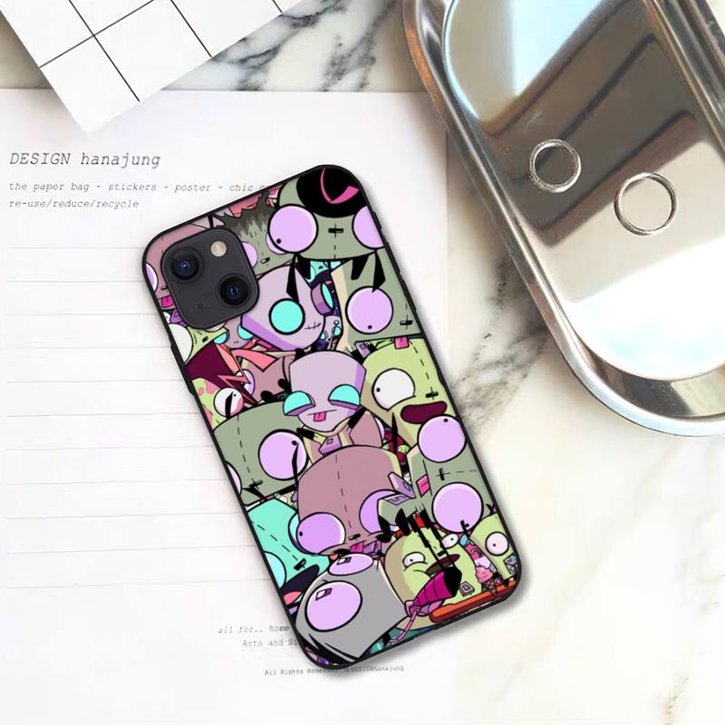 Cartoon Invader Zim Phone Case For iPhone 11 12 Mini 13 14 Pro XS Max X 8 7 6s Plus SE XR Shell