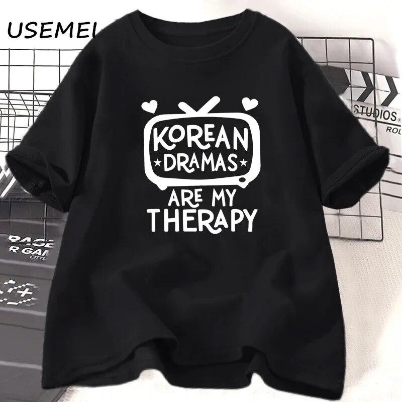 K-Drama T Shirt Women Korea Drama T-Shirt 100% Cotton Short Sleeve Oversized Tshirt Women Streetwear Casual Womens Clothing Tees Unisex