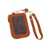 [izuruhi] Pass Case with Retractable Reel, Card Holder, Commuter Pass Case, Women's IC Card Case, Zippered, PU Leather, Strap Included, for Commuting
