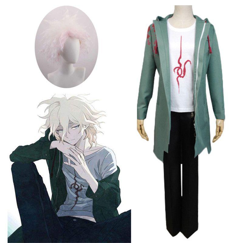 Komaeda Nagito High Quality Cosplay Costume Coat Jacket T-shirt Pants Wig Set