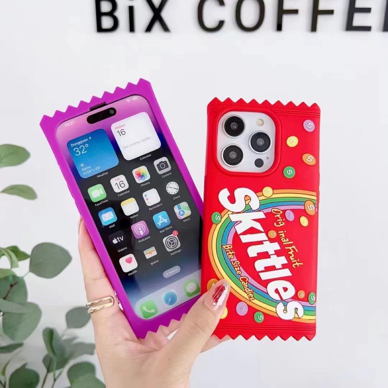 Innovative Rainbow Candy M&M s Phone Case for iPhone: Personalized, Creative, Drop-Proof, Full Coverage mm Beans 13Pro