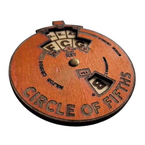 Circle of Fifths Wheel, Music Theory Learning Tool, Wooden Chord Wheel, Melody, Wooden Guitar Chord Chart, Guitar Chart, Theory Plate Learning, Series