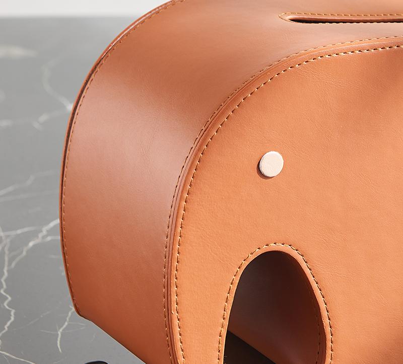 Cute Elephant Leather Tissue Box Irregular Shaped Tissue Bos Tabletop Decoration Ornaments for Coffee Table, Dining Table
