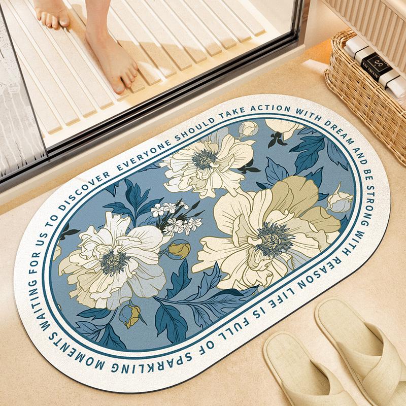 Toilette Badezimmer saugfähiges Kieselgur Kissen Badezimmertür schnell trocknender Teppich Haushalt Toilette Bodenmatte