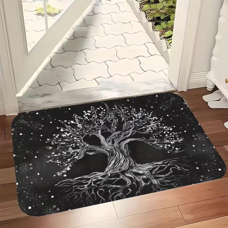 Welcome door mat designed by the Tree of Life is kitchen home office holiday home decoration mat tree shaped design mat decor 40cm x 60cm