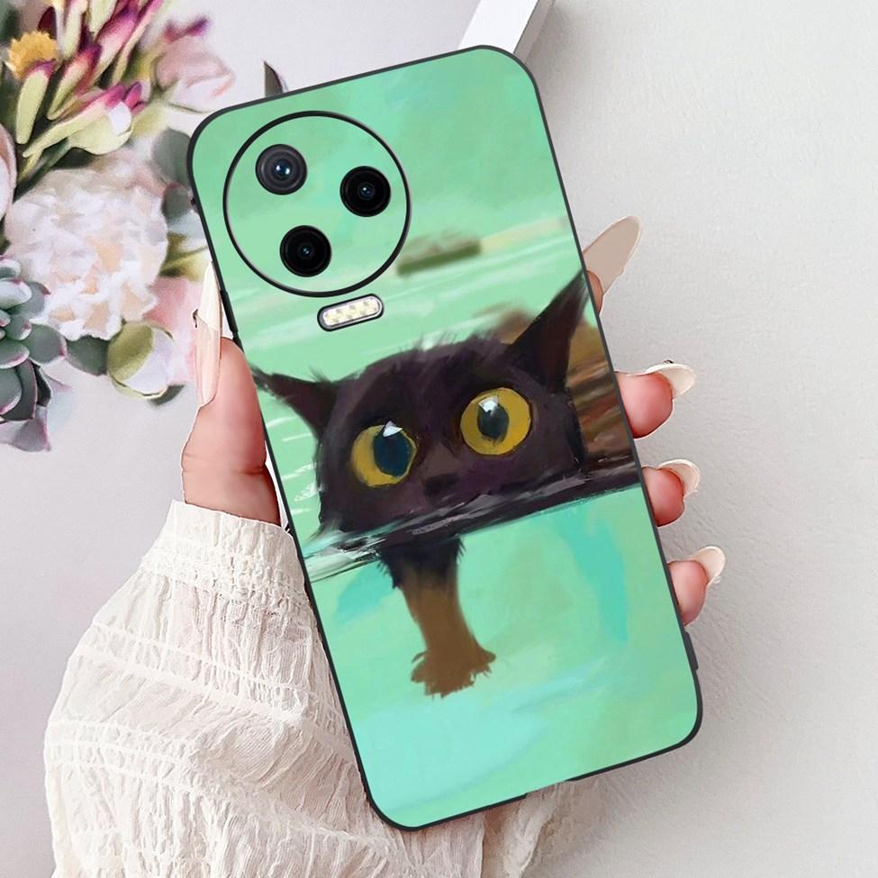 For Infinix Note 12 Pro 4G Case X676B Silicone Cute Cat Fashion Flowers Painted Cover For Inifnix Note 12 Pro Phone Case Bumper
