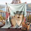 Warm Flannel Blanket Ernest And Celestine Pattern, Lightweight Comfortable Throw Blanket for Bed Sofa Use