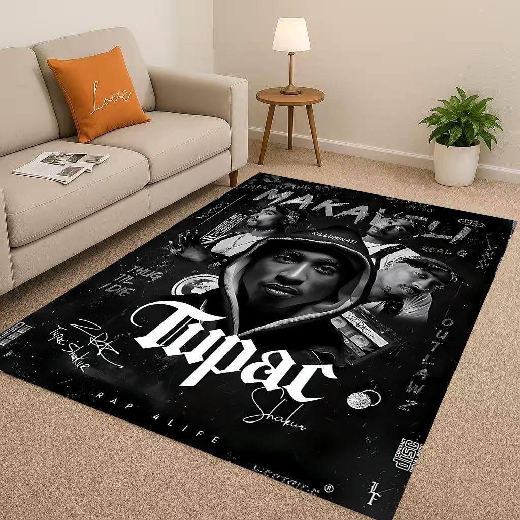 3D Klasický Rap Tupac 2pac Hip-Hop Hudba Rapper Obývací pokoj Protiskluzový Koberec pro Ložnici Hernu Pohovku, Domácí Dekorace Rohožka
