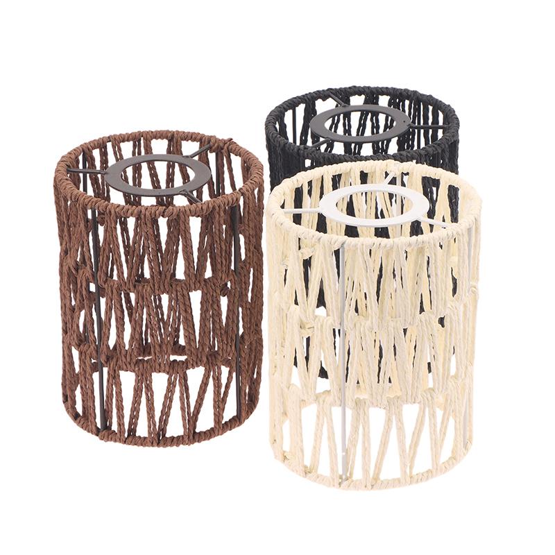 Rattan Lampshade 11.5X14.5Cm Pendant Lamp Shade Bohemian Style Handwoven Lampshade Home Cafe El Ceiling Lamp Light Cover