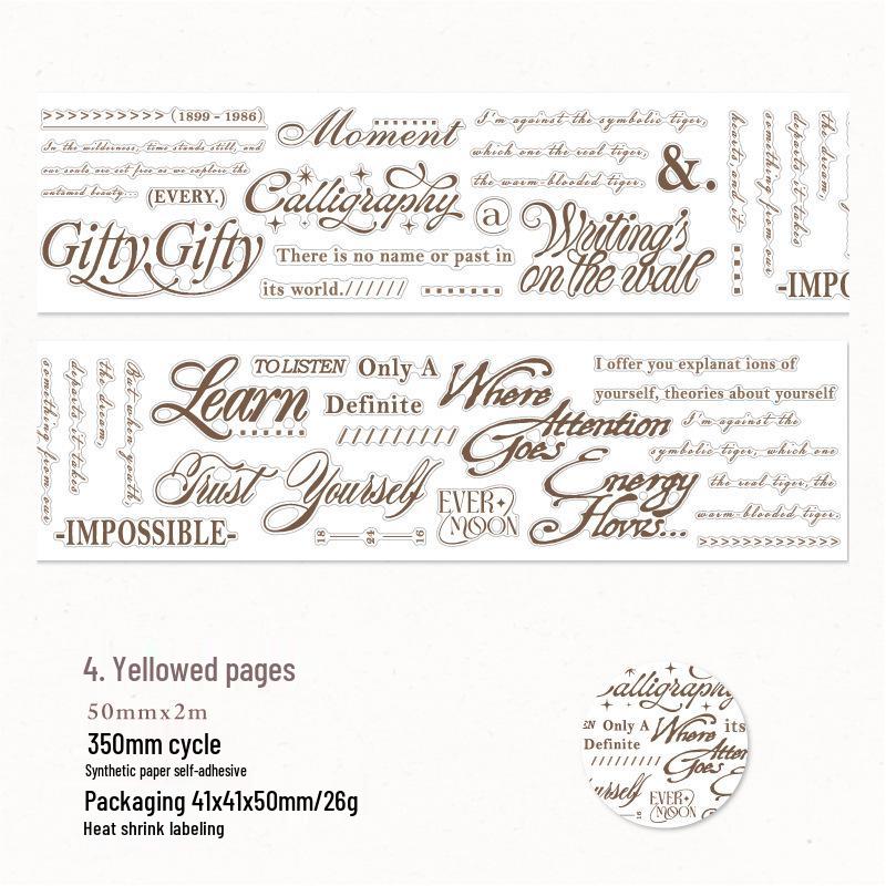 Twilight Die-cut Tape: Cloud Series Light Retro English Journal Decoration