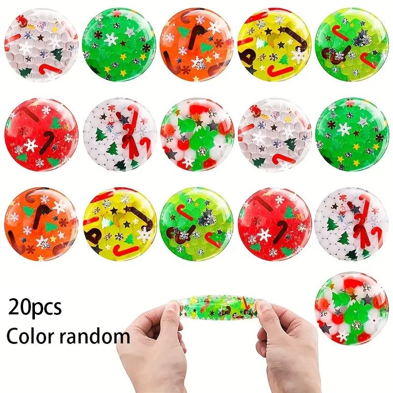 20/5pcs 3.3cm Christmas Squeeze Balls Kids Adult Anti-Anxiety Soft Sensory Toy New Year Party Gift Birthday Party Pinata Fillers