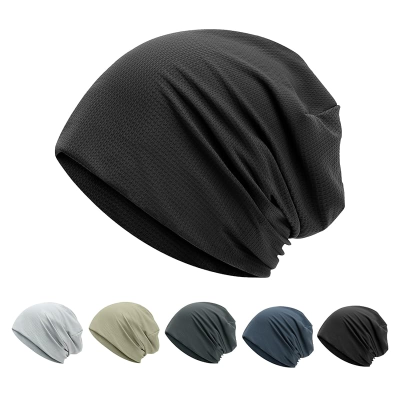 

[OMKUY] knit hat men s Cool feeling summer knit hat Thin cold cool night cap 2 layer structure knit cap beanie hat hat ladies spring summer autumn