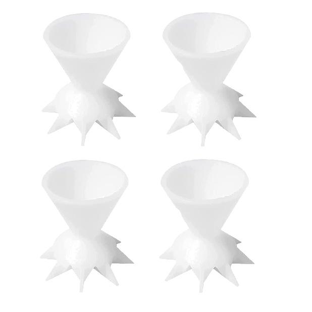 4 Pcs Mini 7-leg Funnel Split Cup for Acrylic Paint Pouring, Flower Pour Mini Funnel, DIY Making Pour Painting Supplies, Flower Pattern, Reusable