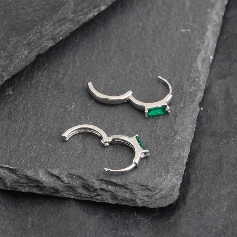 Emerald Square Ear Buckle Trendy Street Versatile Geometric Earrings Minimalist Personalized Jewelry For Unisex