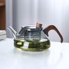 Borosilicate Glass Teapot with Walnut Side Handle