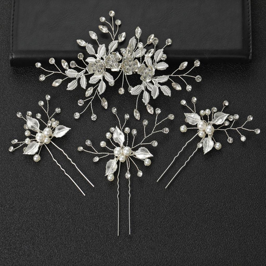 Cross-Border Hair Clip 3 Hairpin Combination Set Bridal Wedding Hairware