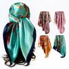 90cm Women’s Scarf – New Style Headscarf, Vintage Print Shawl, Rayon Satin Square Scarf