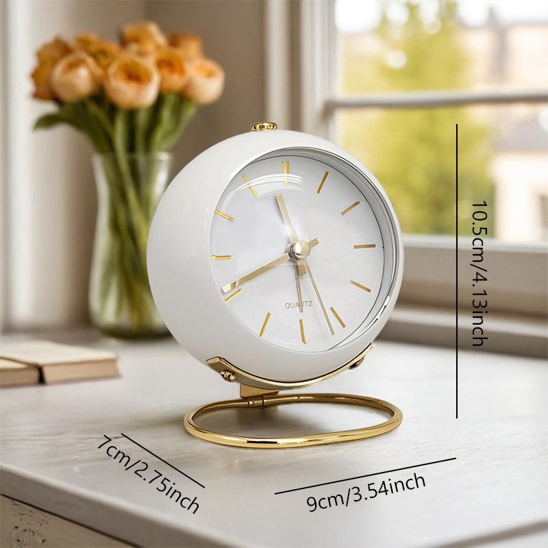 Metal Ring Colored Alarm Clock Exquisite Decoration for Home Desktop Office Silent Internet Famous Alarm Clock