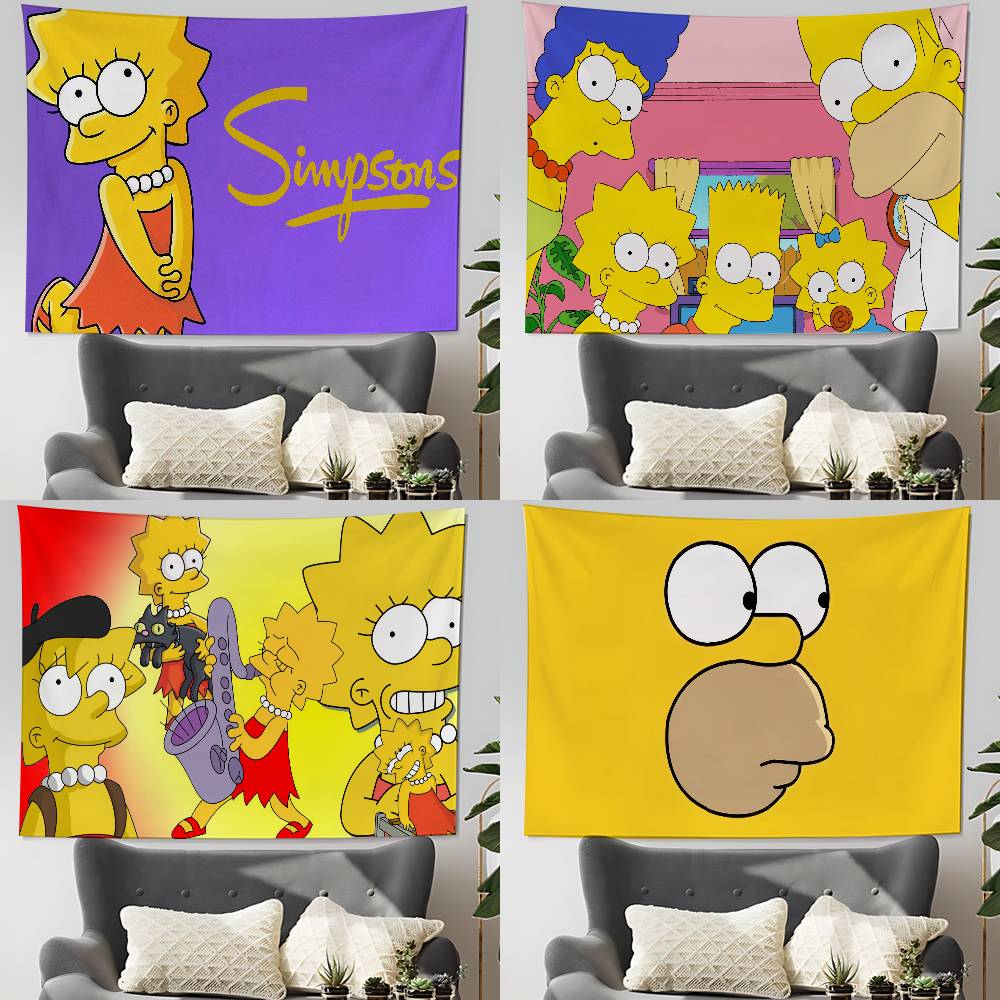 Funny SSimpson Tapestry Wall Hanging Tapestry Art Deco Blanket Curtain Hanging At Home Bedroom Living Room Decor