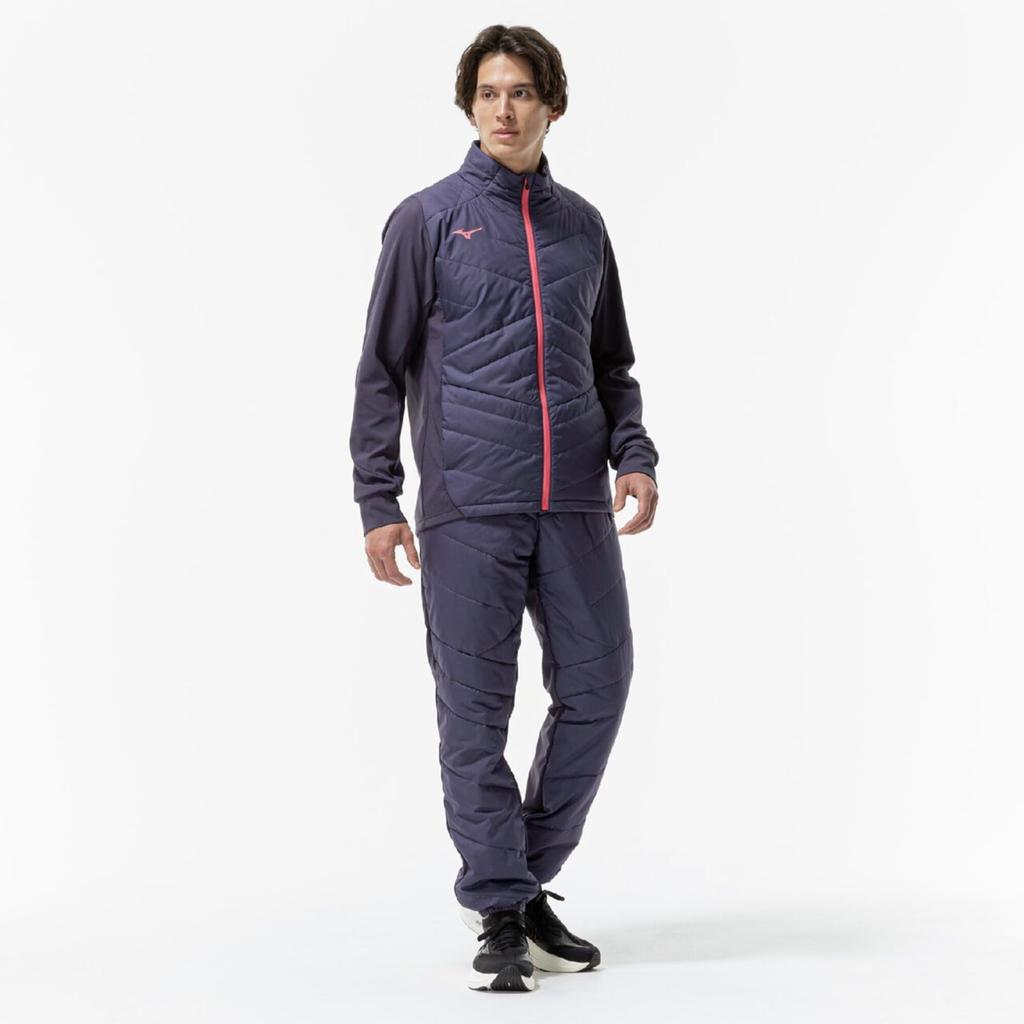 Mizuno Techfill Breath Thermo Training Light Navy Jacket, Heat-Generating Material, Water-Repellent, 32MEC535,