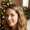 Plastic Christmas Hair Clip Glitter Ponytail Holder Lightweight Hairgrips Party Hair Accessory