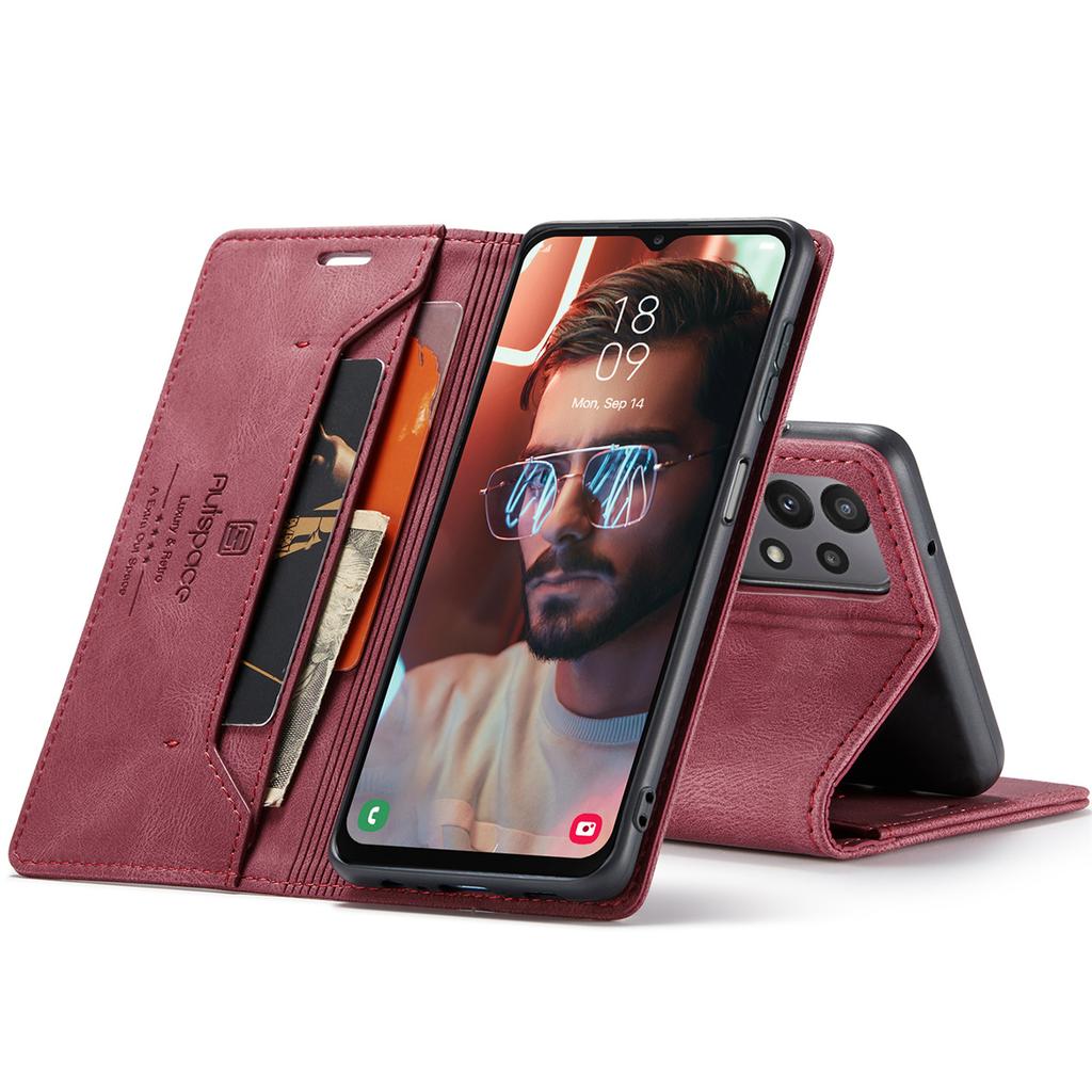 For Samsung Galaxy A23 / A23 5G / M23 Vintage Leather Flip Wallet Case with RFID Blocking Card Slot, Matte Retro Folio Cover (4 Colors)