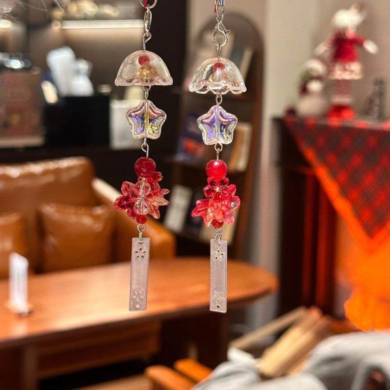 Transparent Keychain Wind Chime Keyring Phone Lanyard Kawaii Bag Home Decor Accessory