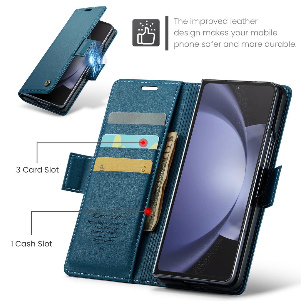 Business Style Folio Flip Leather Case for Samsung Z Fold 8 Ultra 7 6 5 Fold7 Magnetic Kickstand Card Holder Wallet Phone Cove