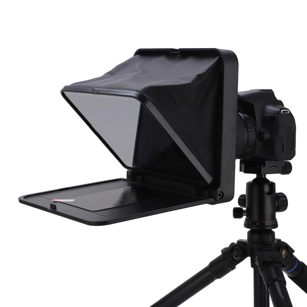 TC7 Faltbarer Tragbarer Teleprompter für Smartphone Tablet SLR-Kamera mit Fernbedienung