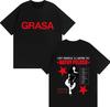 Trendy Rapper Nathy Peluso Grasas 2026 Spring Summer Print Humorous Harajuku Fashion Summer Print Pure Cotton Casual Tshirt