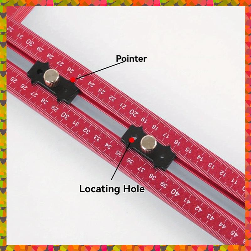 

Promotion! Adjustable 2-In-1 Drilling Positioning Ruler,Aluminum Cabinet Hardware Jig,Cabinet Drawer Door Hole Drilling Template червоний
