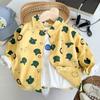 Boys Cotton Shirt Spring Autumn Bear Print Breathable Sun Protection Top Fashionable