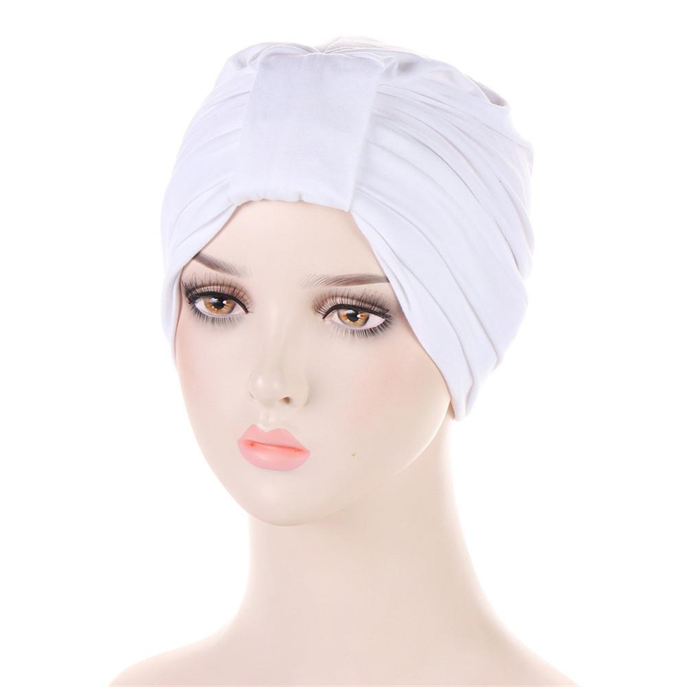 Indian Turban Muslim Women Hijab Floral Printed Hat Cancer Chemo Cap Islamic Hair Loss Cover Beanie Bonnet Head Scarf Pleated