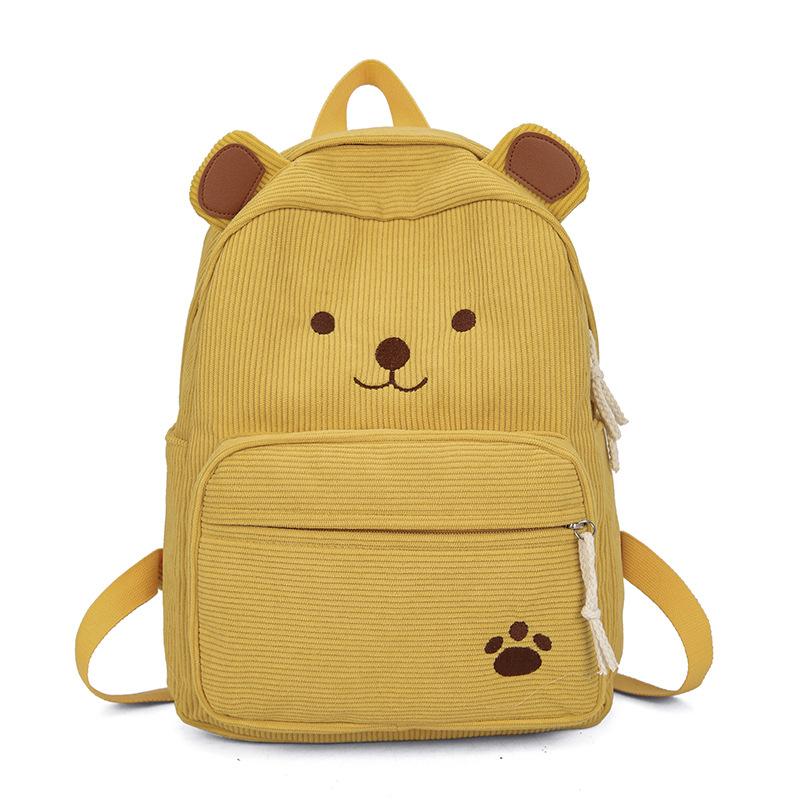 Schoolbag Easy Bear School Bag New Japanese Cute Canvas Brown Milk White Bear Large Capacity Versatile Student Soft Girl Shoulders