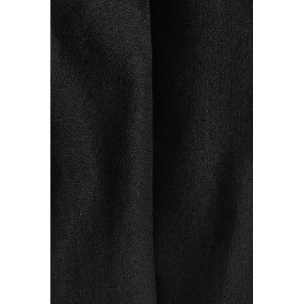 H M Linen Blend Tailored Pants Relaxed Fit Black