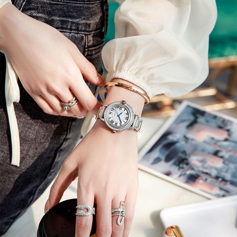Retro Ladies Business Watches Exquisite Quartz Wristwatch Rhinestone Quartz Watch Women Gift