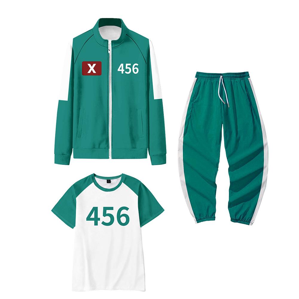 3ks/sada Dětský Unisex Filmový Herní Potisk Dlouhý Rukáv Zipová Bunda Kabát Kalhoty Set Oblečení Chlapci Dívky Halloween Cosplay Kostým