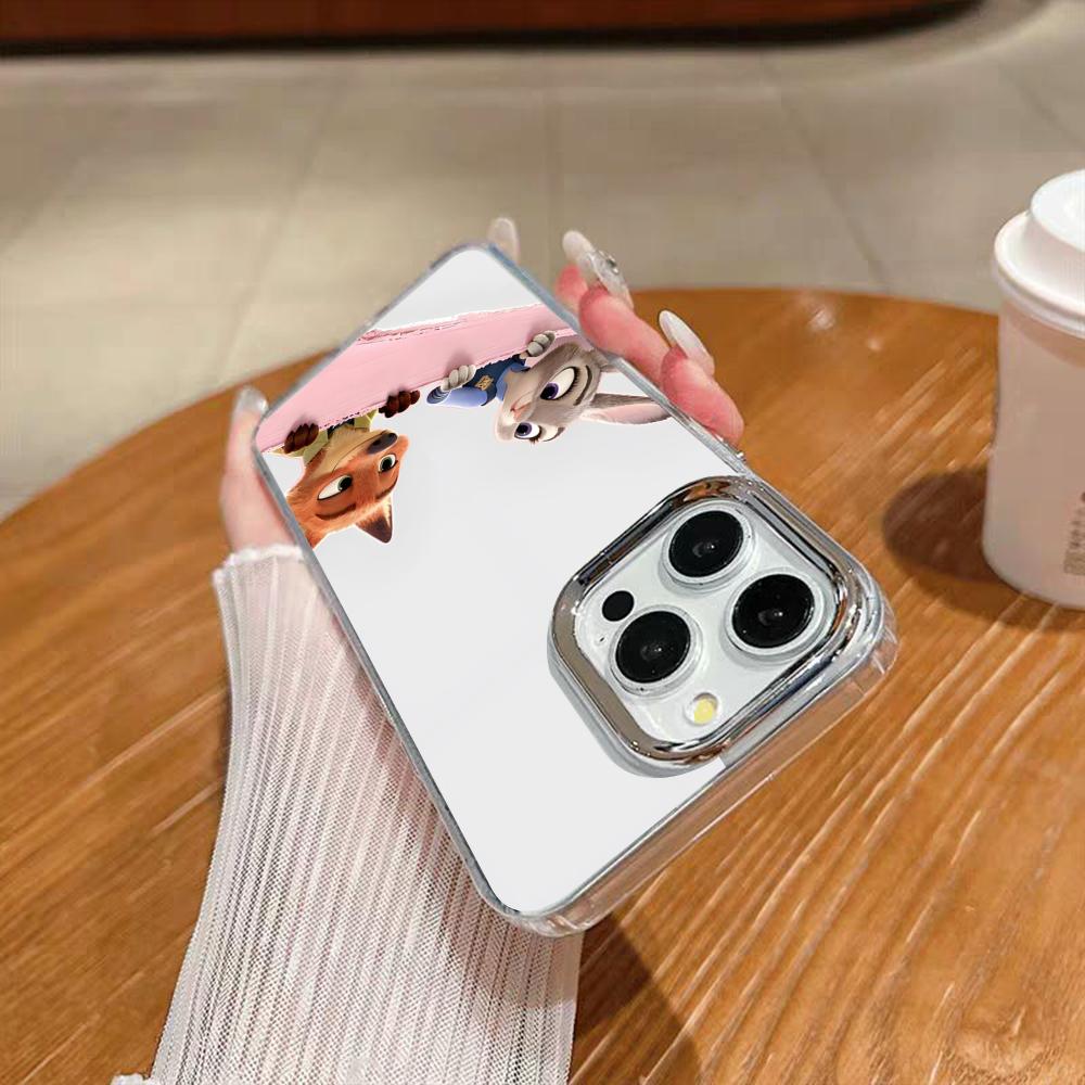 Z-ZootopiaS Nick Judy Phone Case For Iphone 17 16 15 14 13 12 11 Pro Max Xr Air Plus Silicone Cover Silver Hard Shell Cover