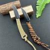 MKC Outdoor Straight Knife Nylon Rope Handle with Kydex Sheath Camping Survival Rescue Portable Pocket EDC Tool Men's Gift