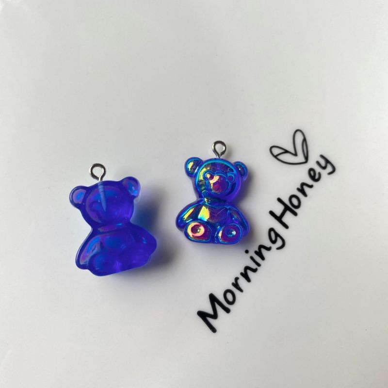 

Resin Accessories Cartoon Colorful Bear DIY Earrings Keychain Bag Pendant Material 5pcs синій