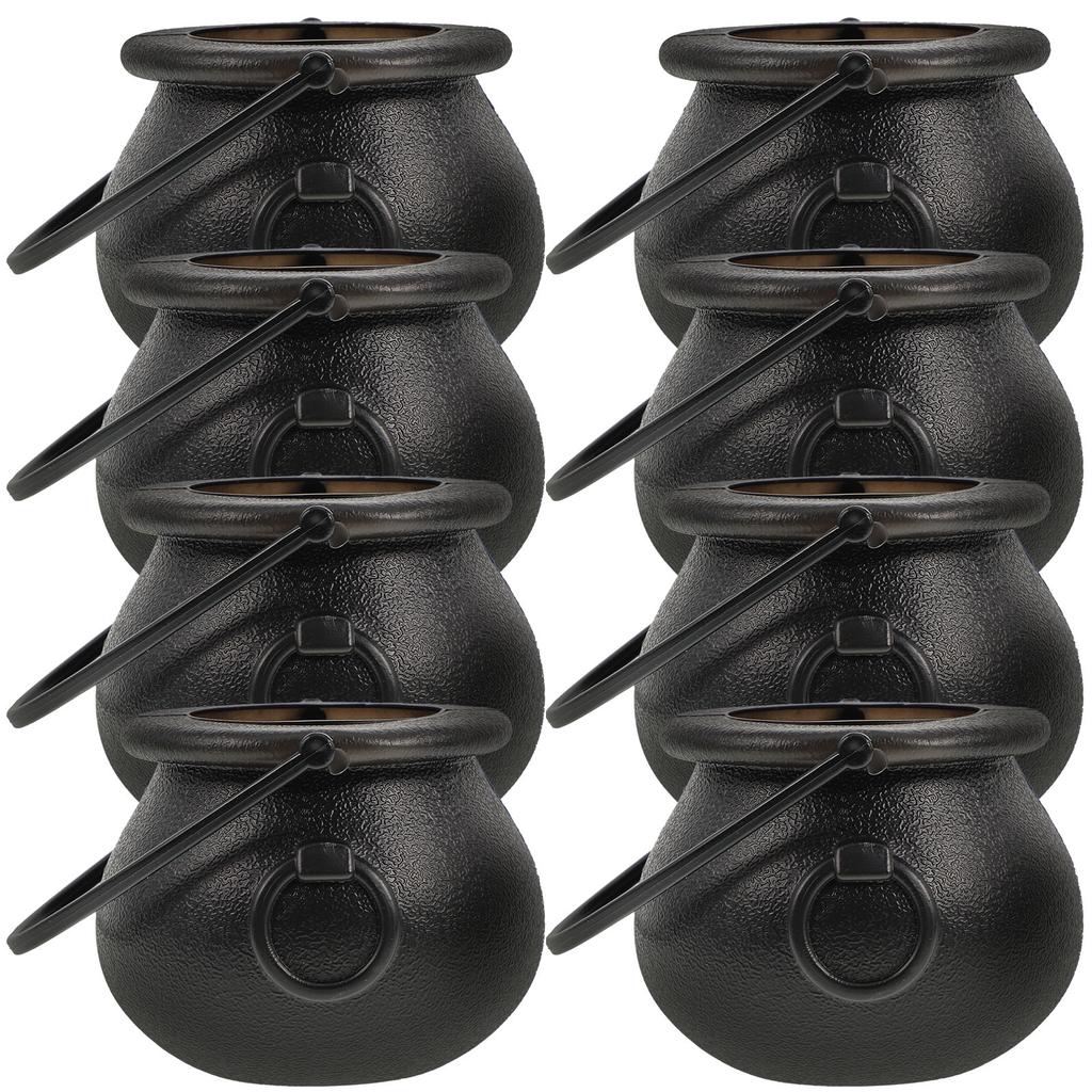 8 pcs Witch Candy Jar Plastic Halloween Cauldron Party Decoration Storage Container For Candy Snacks Props Accessory